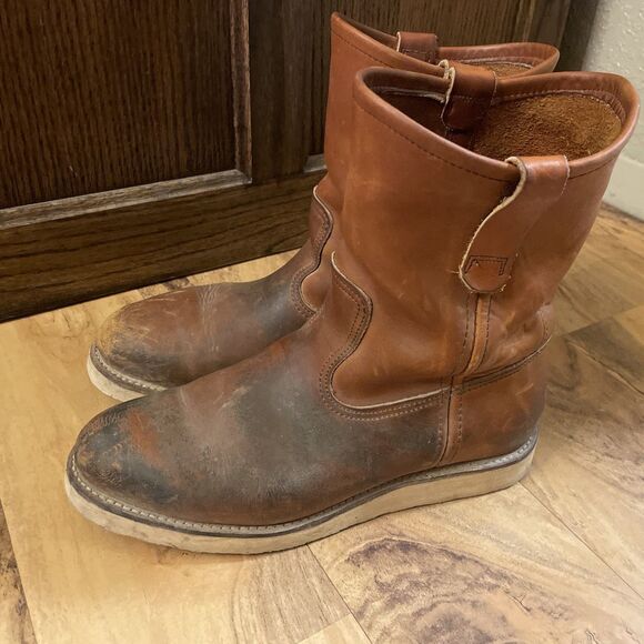 Red Wing PECOS Pull On Leather Boots 7.5 E Wide USA Made main image 4
